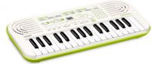 mini keyboard with green base and white top and keys