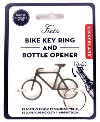 silver metal bike keyring and bottle opener
